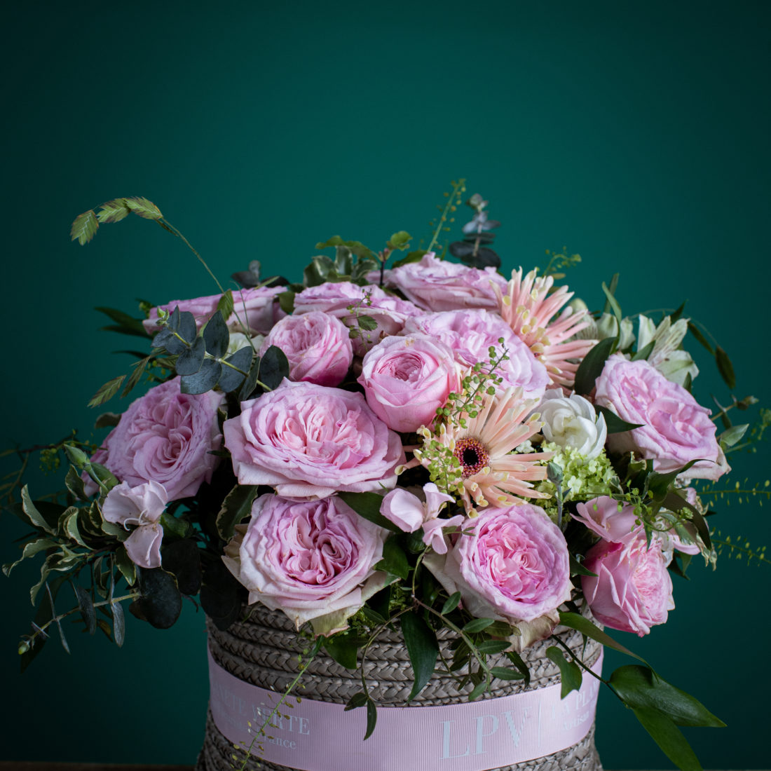 Romantic Juliet Garden | Pink Roses Basket Arrangement | LPV HK