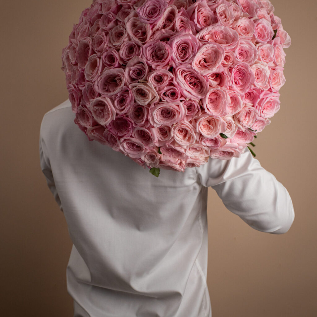 Eternal Love | 100 Pink Roses Bouquet | Online Flower Shop Hong Kong
